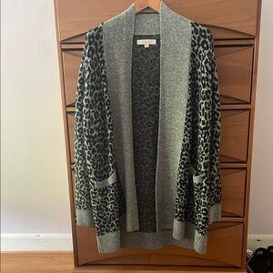 LOFT Leopard Print Long Cardigan